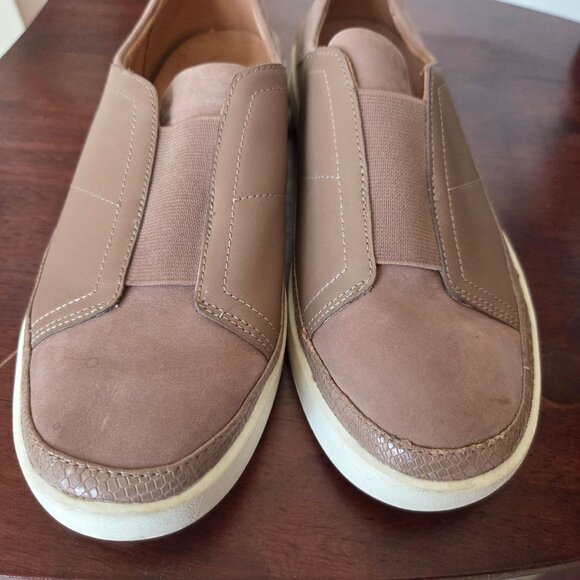 Vionic Womens Size 8 Zinah Blush Tan Slip-On Sneakers Leather Suede Upper Casual - Picture 7 of 10